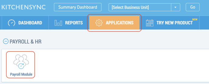 Payroll Module Application Page